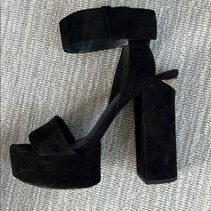 Black suede ALEXANDER WANG platform sandal